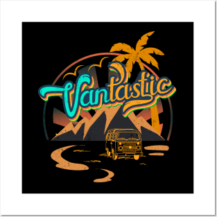 Cool Vantastic Van Life Vanlifer Retro Van Dwelling Nomads Posters and Art